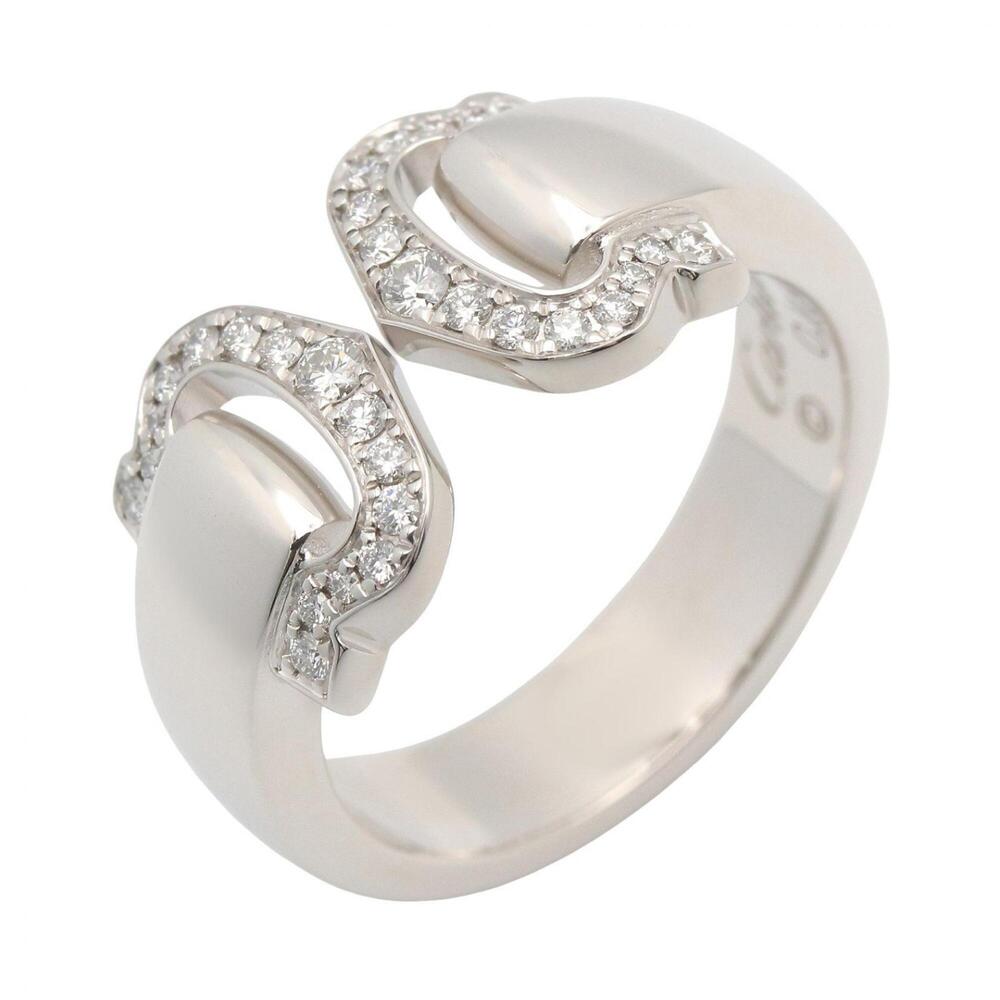 CARTIER 18k Silver Diamond 2C Ring